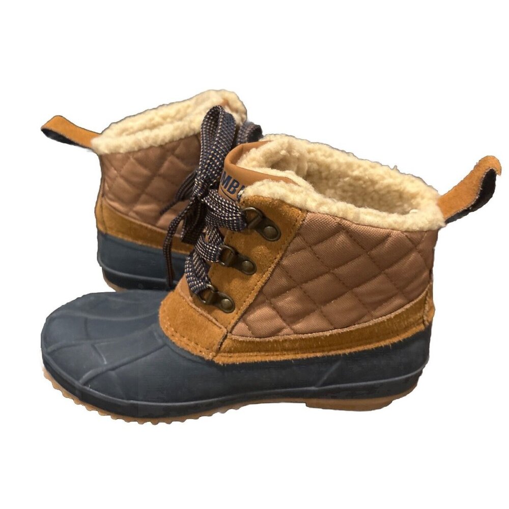 Khombu Waterproof Fall & Winter Utility Ankle Snow Boots Navy Sz 6 Medium Dixie